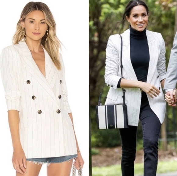 L'AGENCE Jackets & Blazers - L'AGENCE Linen Blended Striped Blazer 12